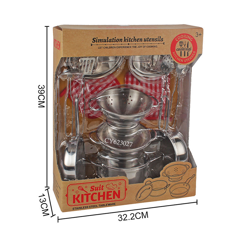 👩🍳 Kids Kitchen Set – Pretend Cooking Playset with Utensils, Food & Light/Sound Effects 🎵✨