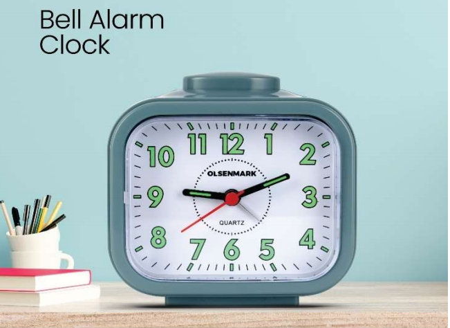 🔔 Bell Alarm Clock⏰ – Silent Twin Bell Quartz Clock for Heavy Sleepers